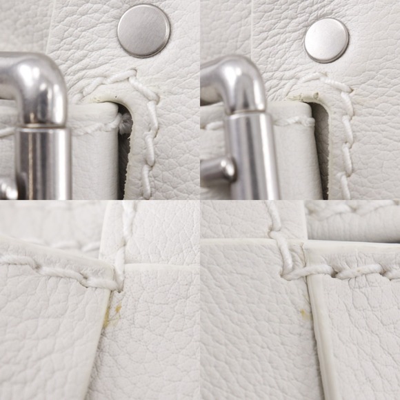 BOTTEGA VENETA White Leather Intrecciato Bag - Picture 11 of 16